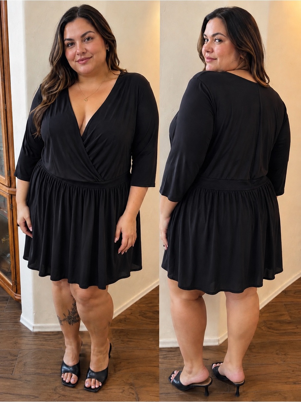 Lane Bryant Black V-Neck Dress